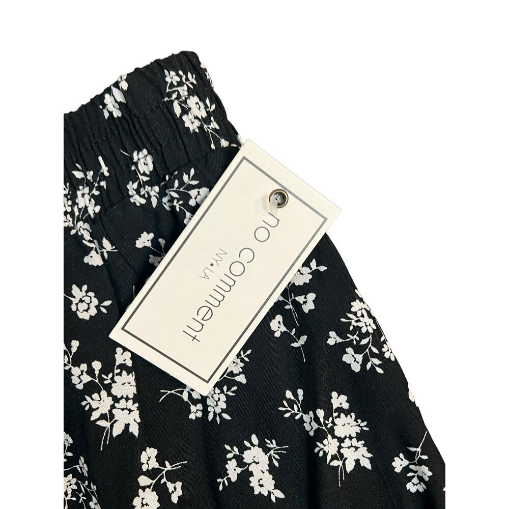 No Comment NWT Tiered Maxi Skirt Womens Large Black Floral Boho Skirt Cottage - Picture 6 of 7